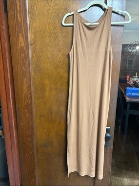 Travis Mathew Sleeveless Maxi Dress Hadley Wood Bronze NWT